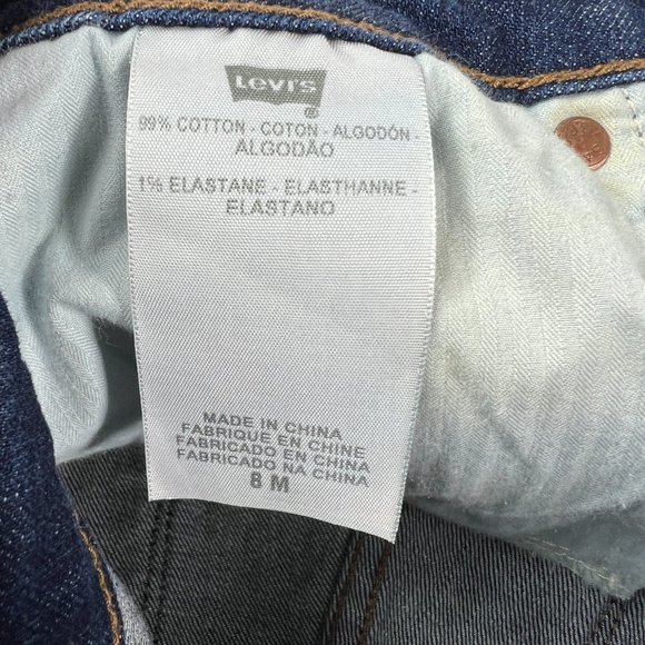 Levi's Jean Shorts Women's 29 Demi Curve Dark Blue Cut Offs Stretch Denim Jorts - Picture 5 of 14